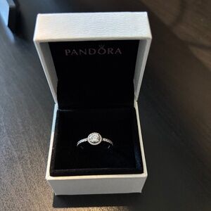 Pandora Round spark ring sterling silver size 5